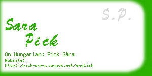 sara pick business card
