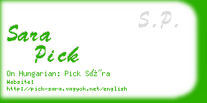 sara pick business card